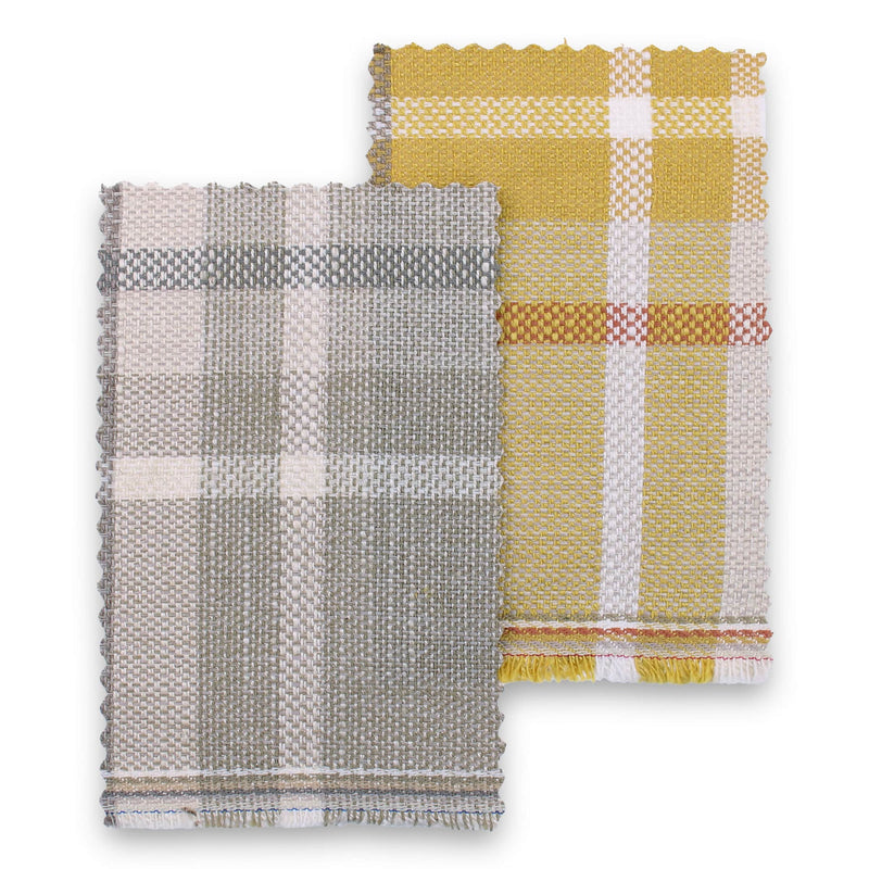 plain weave check upholstery fabric Mustard