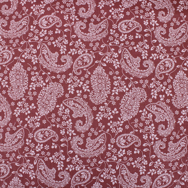 organic double gauze fabric in paisley pattern Smoky Topaz