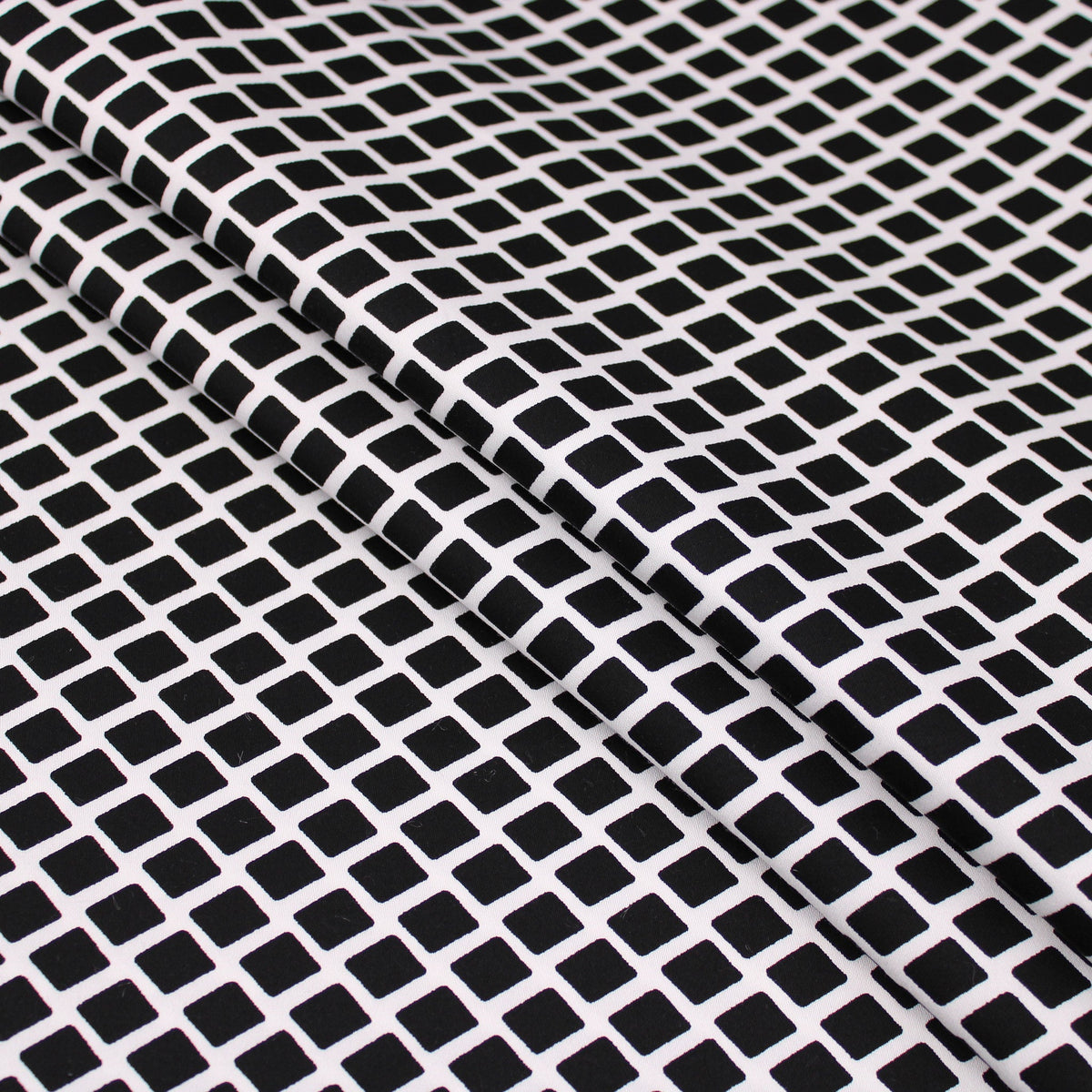 Diamonds on Cotton Sateen Pattern Dressmaking Fabric Satin Soft Silky Material Graphic Woven Black