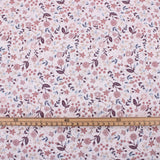 Ditsy Flowers Organic Cotton Poplin Floral Pattern Dressmaking Fabric Quilting Women Kids Lightweight Material Soft Sustainable Mauve