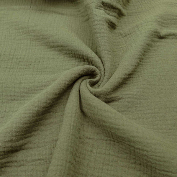 Double Gauze Plain Pure Cotton - Khaki Green