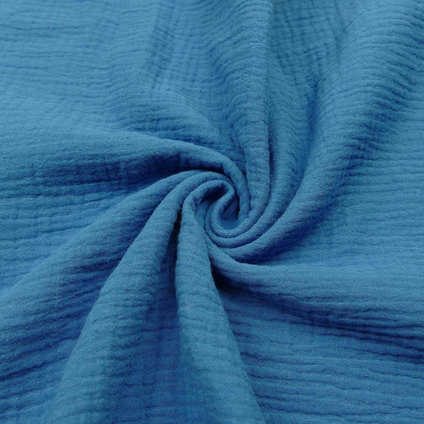Double Gauze Plain Pure Cotton - Yale Blue