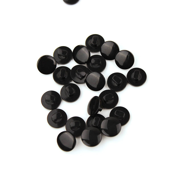 Emily Shank Sew On Translucent Round Black Button Black
