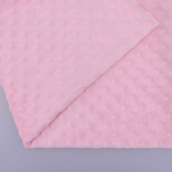 baby soft fleece in dimple dots baby pink