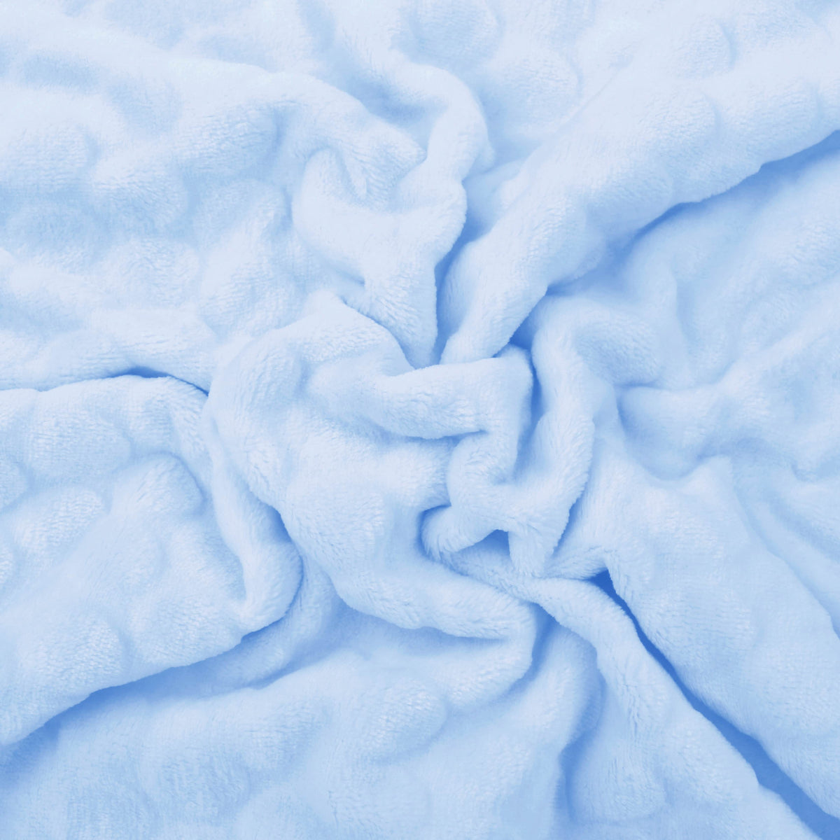baby soft fleece in large dimple dots Baby Blue