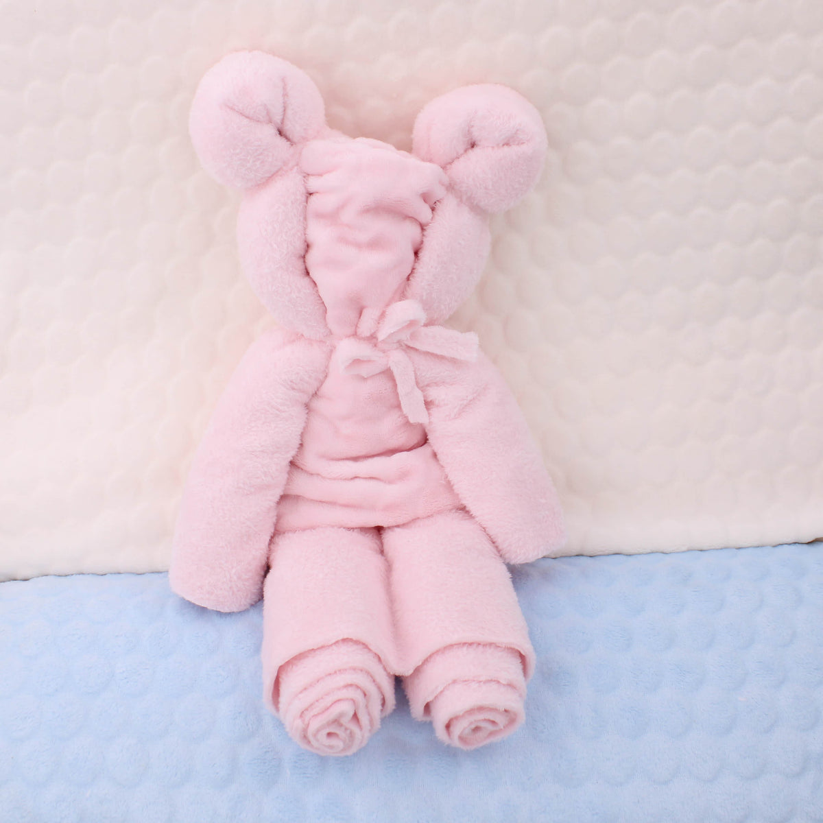 baby soft fleece in large dimple dots Baby Blue
