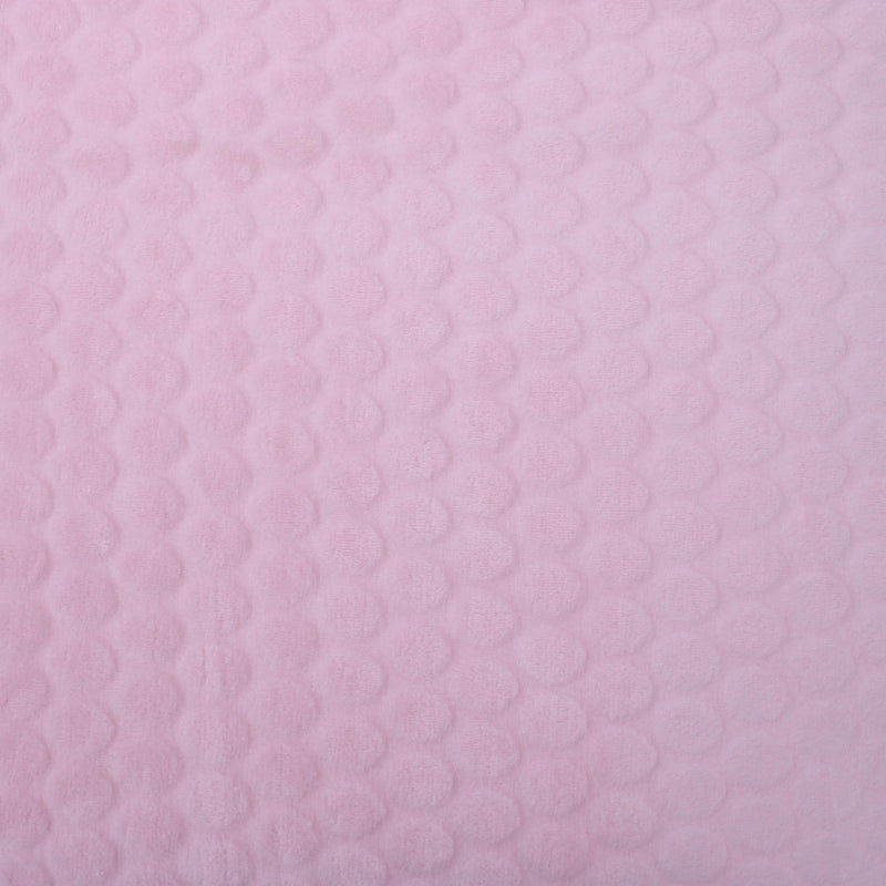 baby soft fleece in large dimple dots baby pink