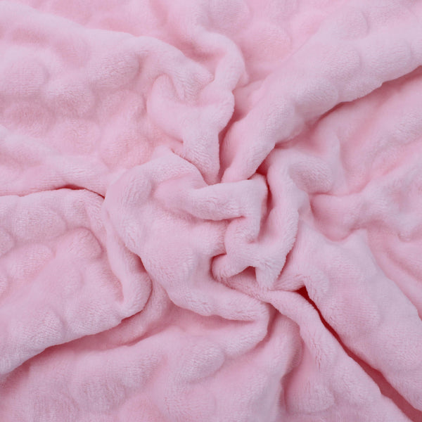 baby soft fleece in large dimple dots baby pink