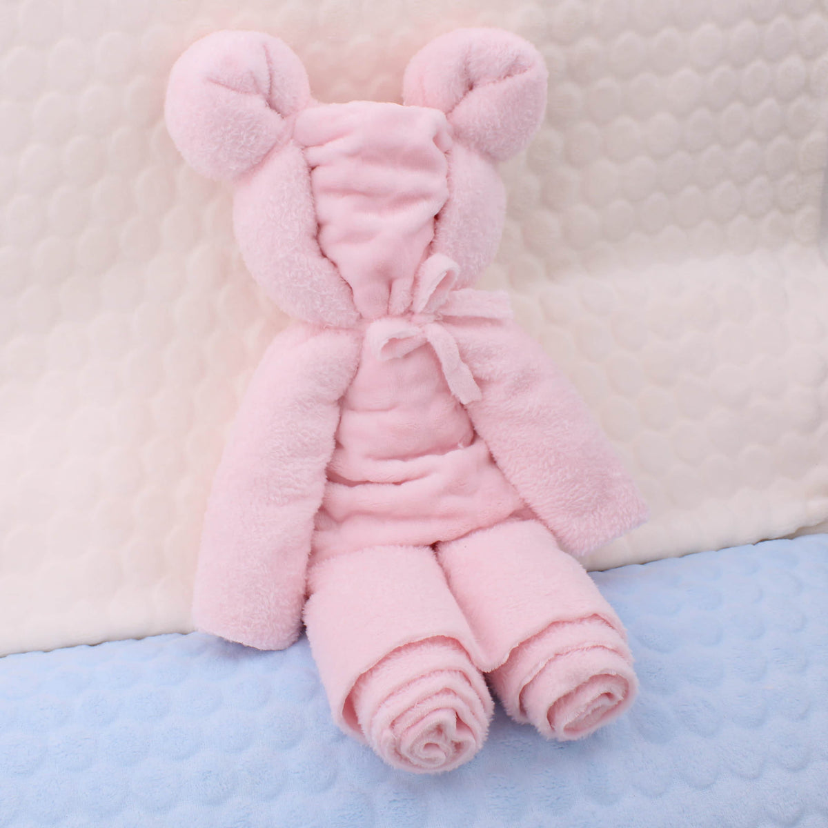 baby soft fleece in large dimple dots soft cream