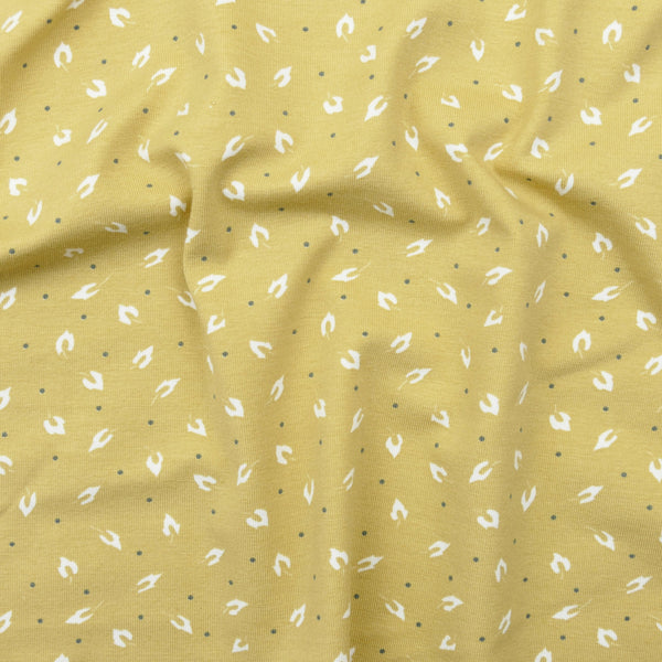 soft organic pure cotton knitted jersey fabric Dusty Yellow