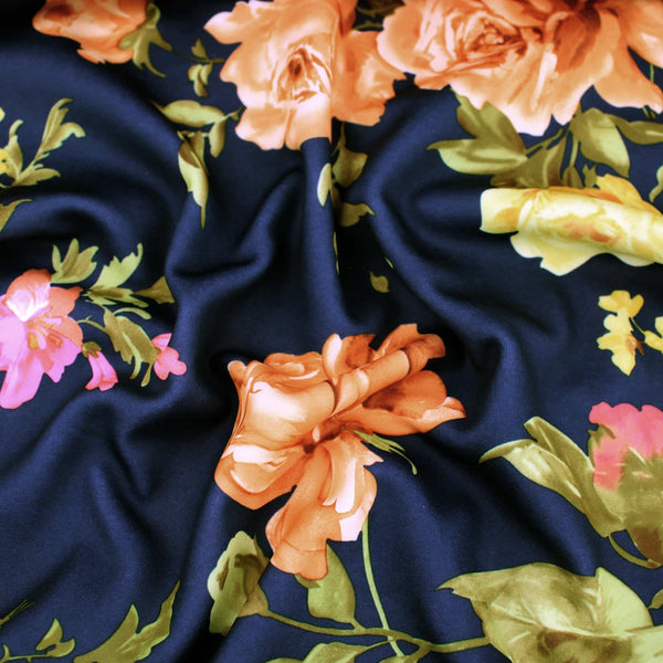 floral knitted scuba jersey dressmaking women fabric Eliza