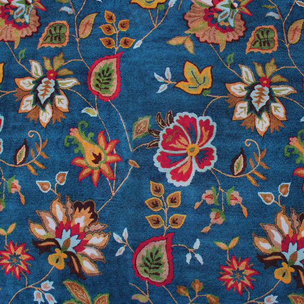 flowery light viscose in teal