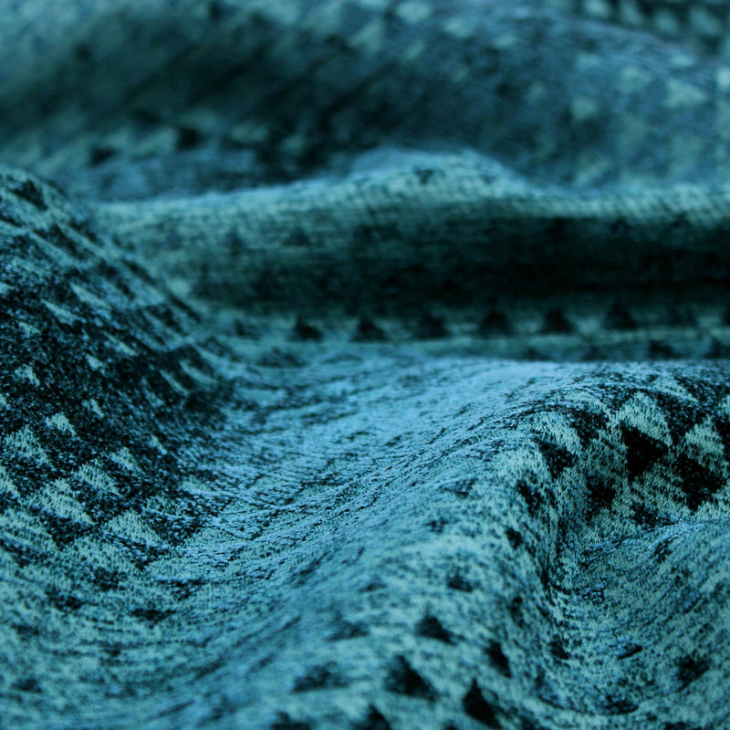 textured chenille upholstery fabric in teal colour Teal