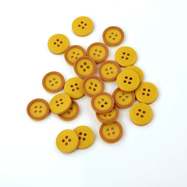 Harper 4 hole Sew On Round Yellow Button Yellow