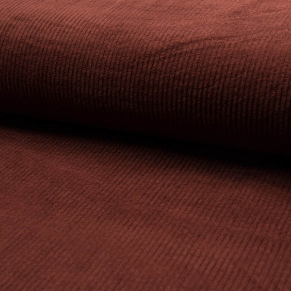 soft stretch 6 wale cotton corduroy women men kids fabric Rust