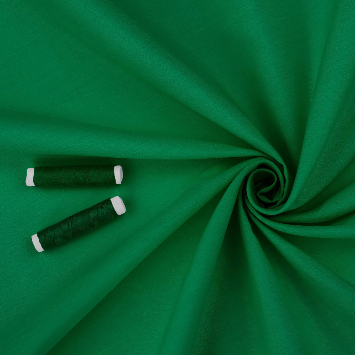 lightweight pure cotton poplin dressamking fabric Cadmin Green