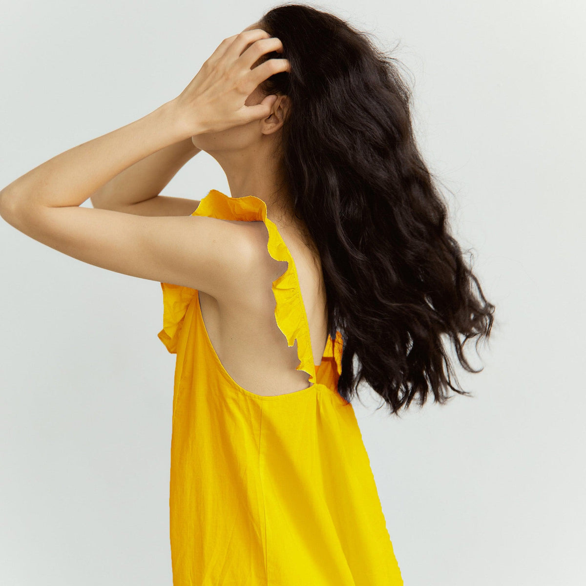 lightweight pure cotton poplin dressamking fabric Yellow
