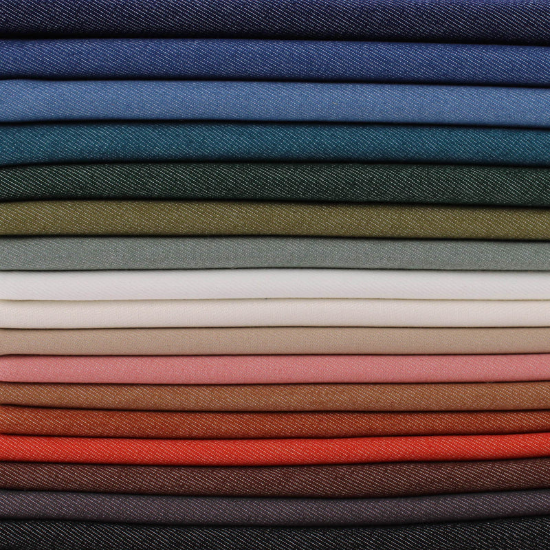 Light 65% cotton denim dressmaking fabric in 17 colours Black