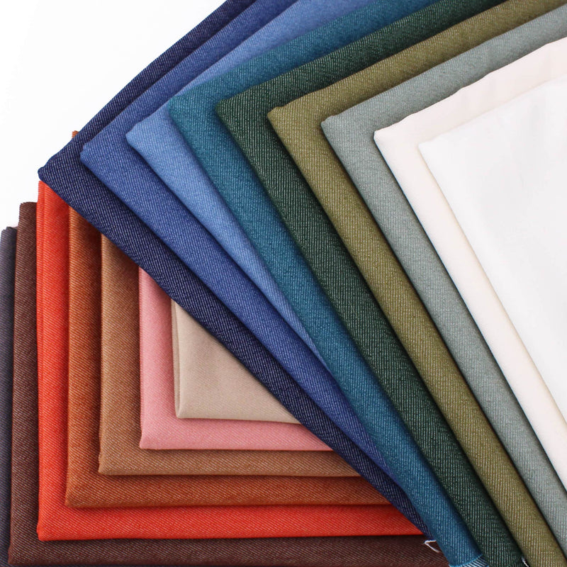 Light 65% cotton denim dressmaking fabric in 17 colours Cedar