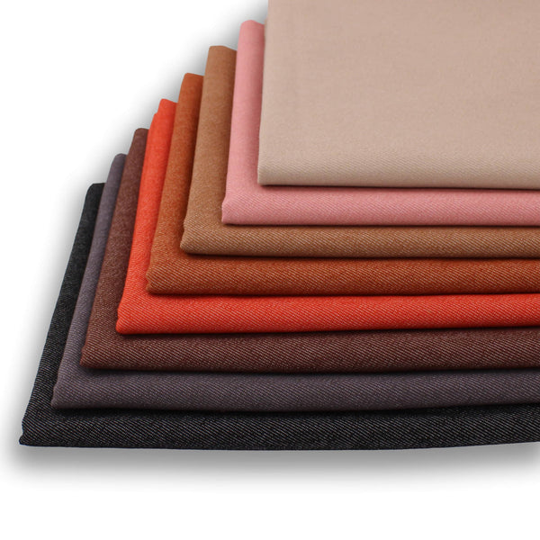 Light 65% cotton denim dressmaking fabric in 17 colours Light Oak