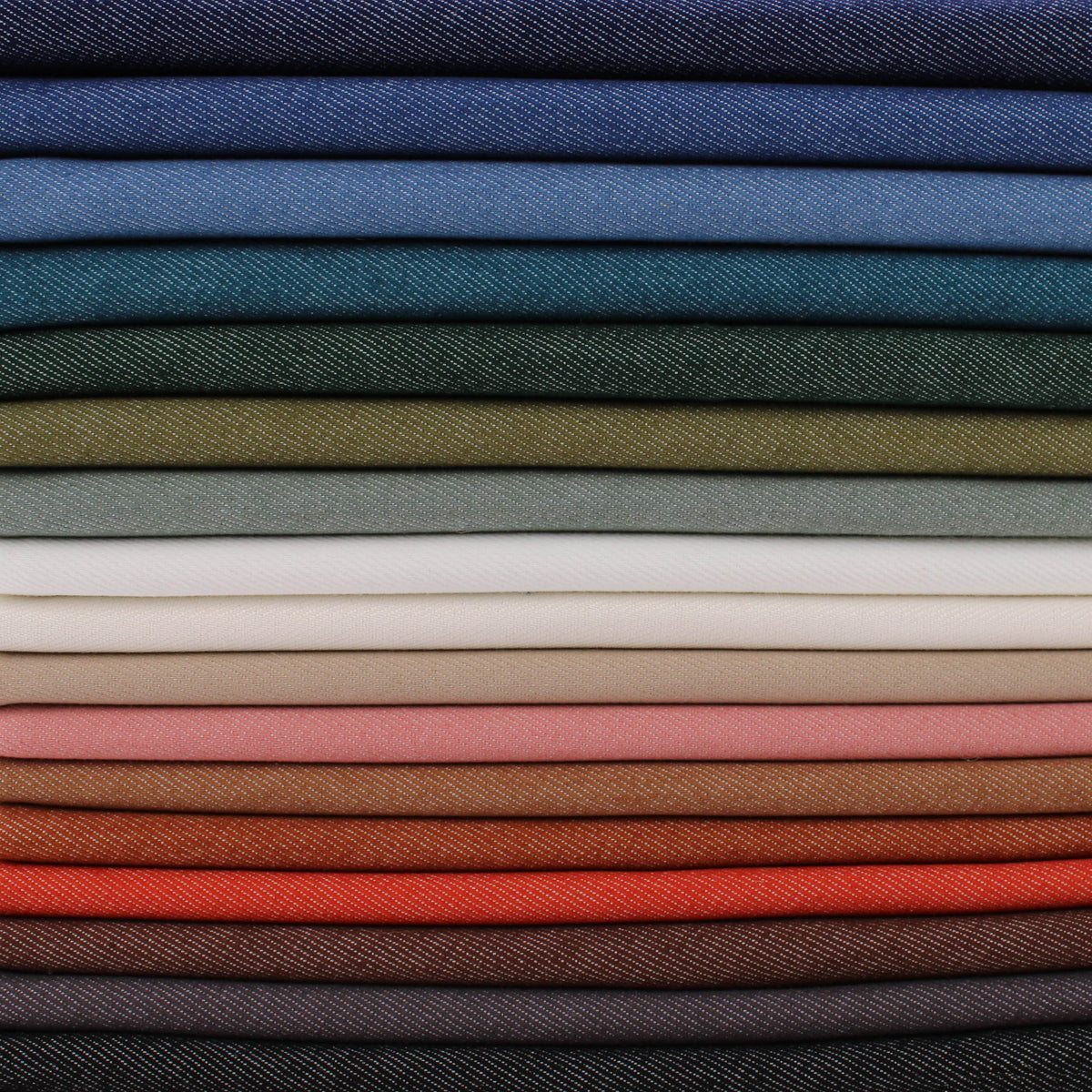 Light 65% cotton denim dressmaking fabric in 17 colours Porcelain