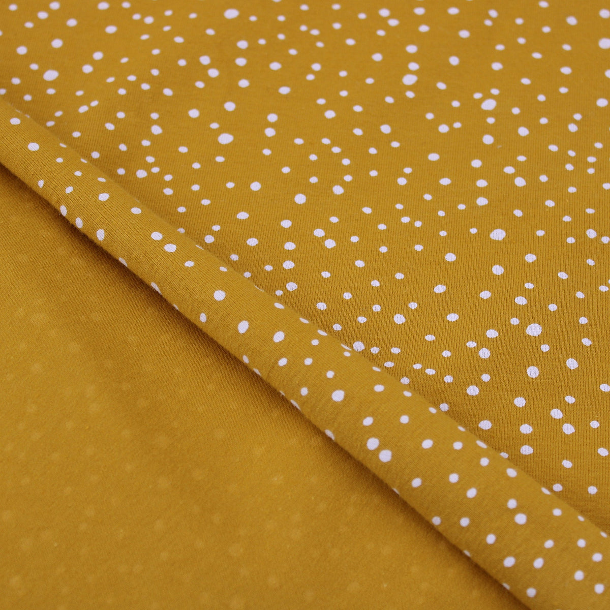 Little Dots and Spots Cotton Jersey Ochre Pattern Dressmaking Women Kids Stretch Fabric OEKO-TEX Soft Knit Polka Mini Neutral Ochre