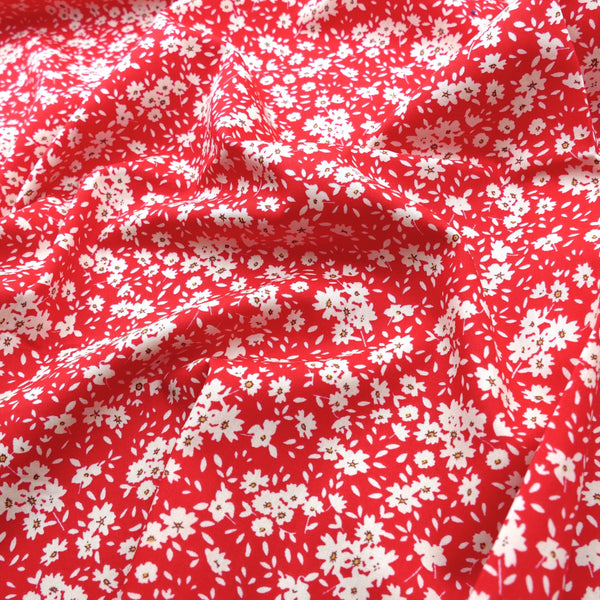 light woven pure cotton dressmaking women fabric Red