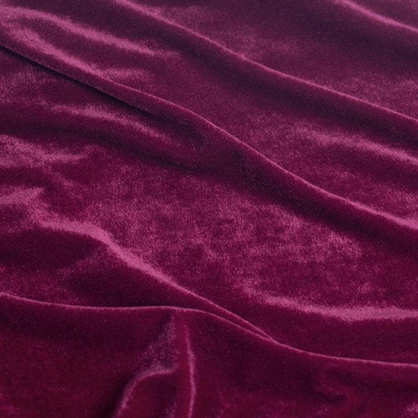smooth velvet dressmaking women stretch fabric Burgundy