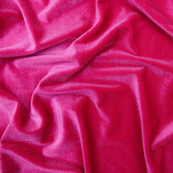 smooth velvet dressmaking women stretch fabric Cerise