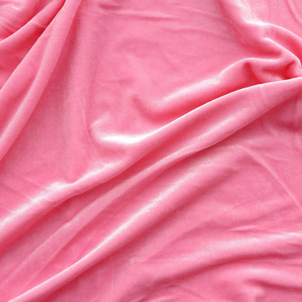 smooth velvet dressmaking women stretch fabric Flamingo Pink