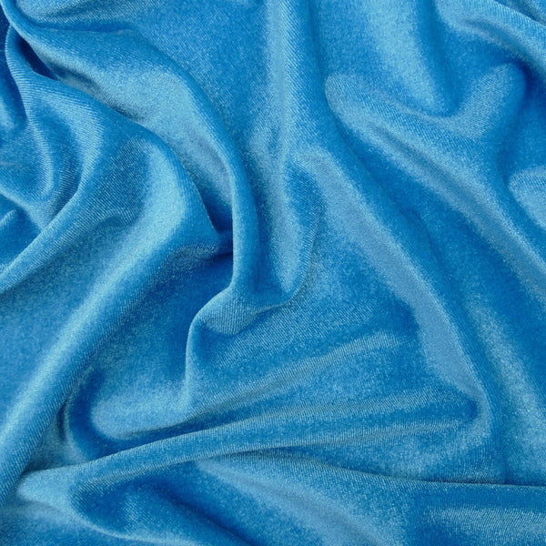 smooth velvet dressmaking women stretch fabric Summer Blue