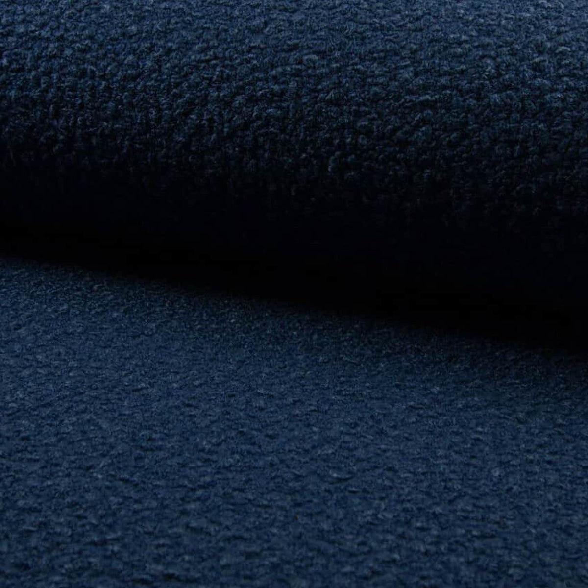 soft sheep wool look boucle furnishing dressmaking fabric Navy