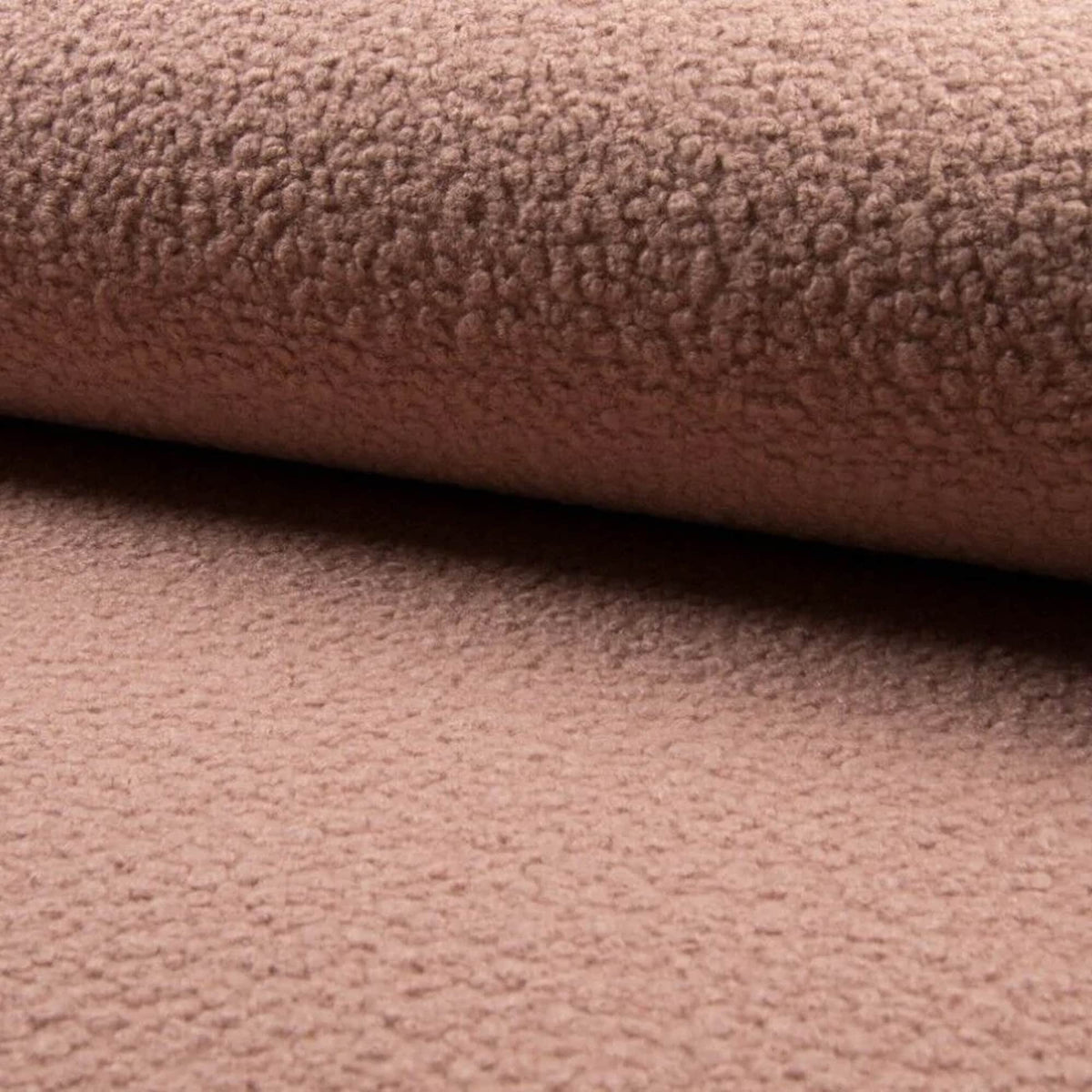 soft sheep wool look boucle furnishing dressmaking fabric Old Rose