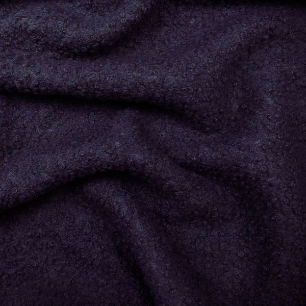 soft sheep wool look boucle furnishing dressmaking fabric Purple