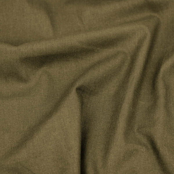 Khaki Madras Plain Solid Cotton Linen Dressmaking Quilting Fabric Material Khaki