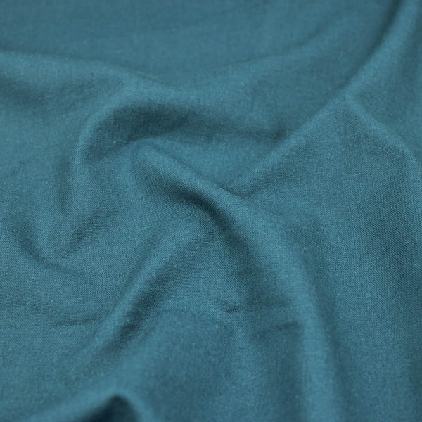 Teal Madras Plain Solid Cotton Linen Dressmaking Quilting Fabric Material Teal