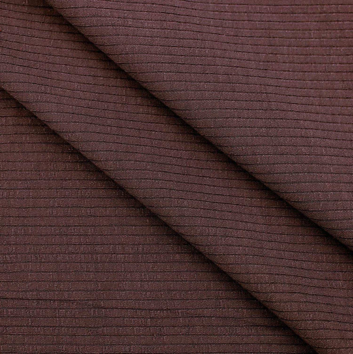 Medium Ribbed Knitted Jersey - Chocolate Brown