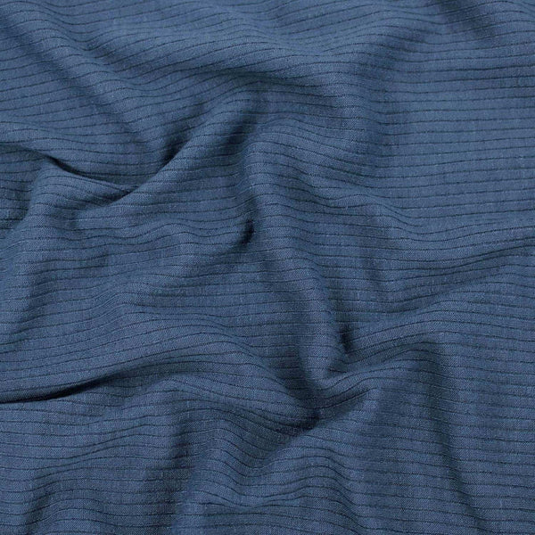 Medium Ribbed Knitted Jersey - Dusty Blue