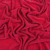 sparkling glitter nylon stretch lurex jersey dressmaking women fabric Red
