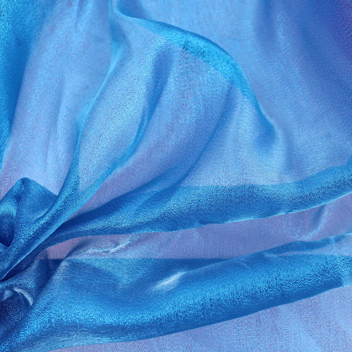 shimmery lightweight see through durable organza fabric Blue