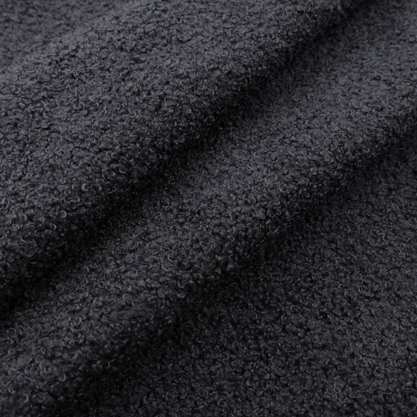 soft sheep wool feel curly tiny boucle furnishing fabric Black