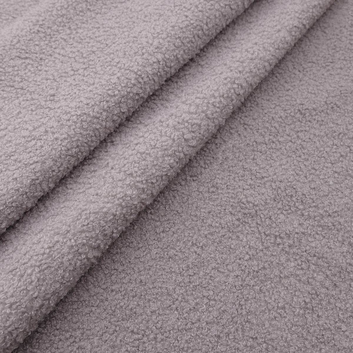 soft sheep wool feel curly tiny boucle furnishing fabric Dusty Grey