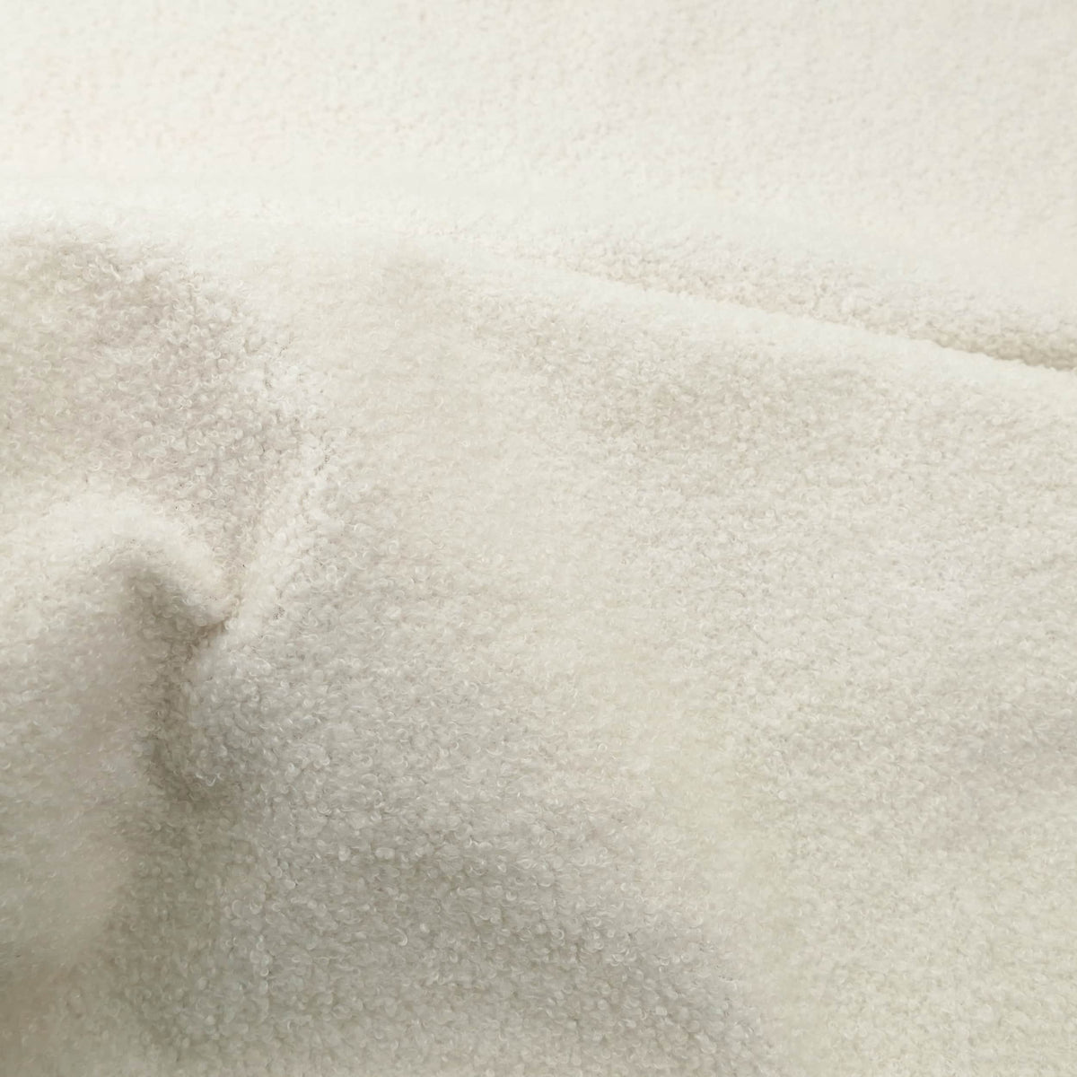 soft sheep wool feel curly tiny boucle furnishing fabric Ecru