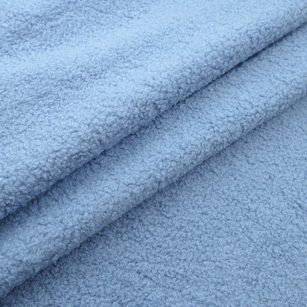 soft sheep wool feel curly tiny boucle furnishing fabric Horizon Blue