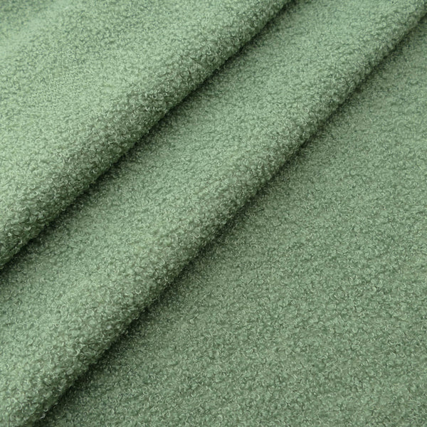 soft sheep wool feel curly tiny boucle furnishing fabric Spanish Green