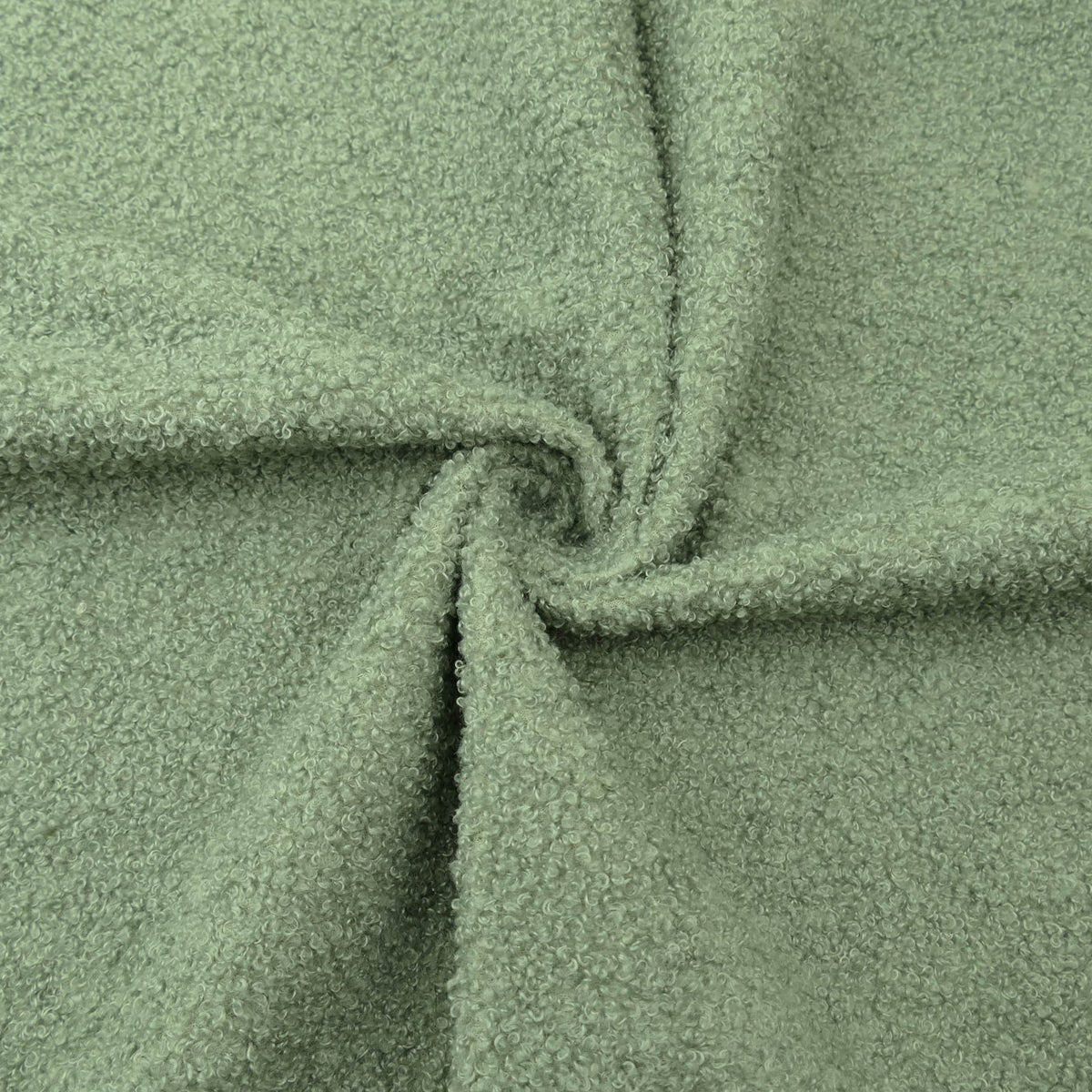 soft sheep wool feel curly tiny boucle furnishing fabric Spanish Green