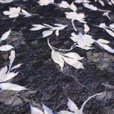 leaf pattern soft stretch lace dressmaking women fabric Navy
