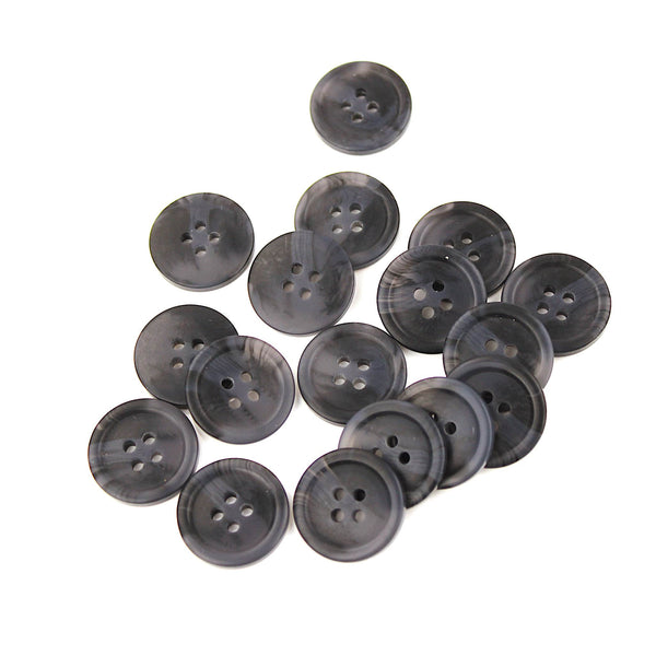 Oliver 4 hole Sew On Simple Round Black Button Black