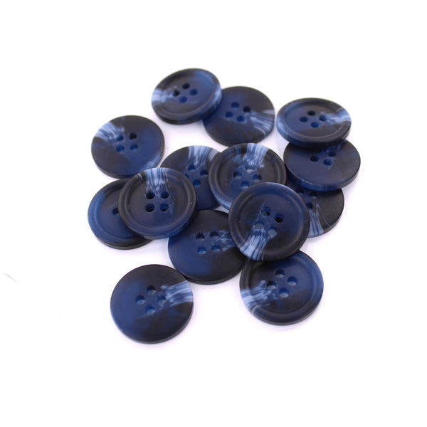 Oliver 4 hole Sew On Simple Round Navy Button Navy