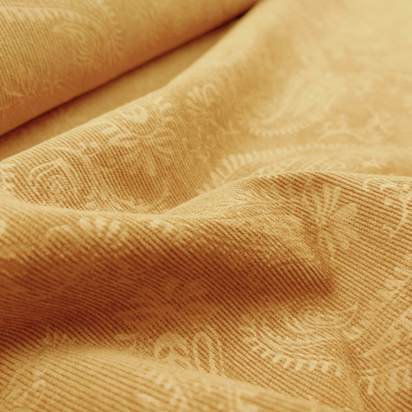 soft babycord 21 wale corduroy stretch dressmaking fabric Ochre